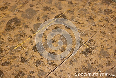 geometrical square earth tone colored pale terracotta tiles with marble like patterns background Stock Photo