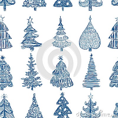 Background with the christmas trees Vector Illustration