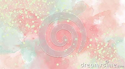 Beautiful wallpaper HD splash watercolor multicolor green pink, pastel color, abstract texture background. Vector Illustration