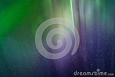 The background of abstract galaxies with stars and planets with aurora motifs in rainbow-colored space at night light universe Stock Photo