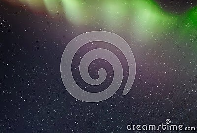 Background of abstract galaxies with stars and planets with green aurora motifs and universe night light stars Stock Photo