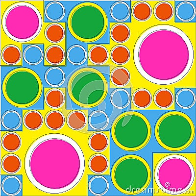 Background abstract geometric circle pop art retro risograph colorful Vector Illustration