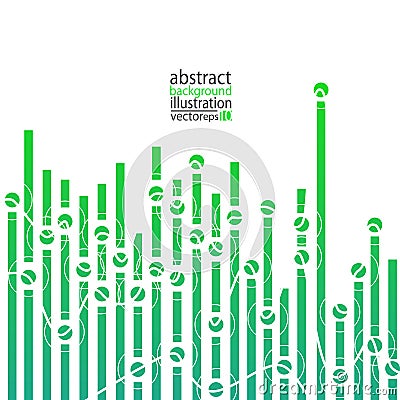 Background abstract geometric graph made of stripes circles and lines green vector Vector Illustration