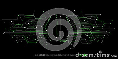 Background abstract geometric from hexagons stripes lines circles in the form of microcircuits Vector Illustration
