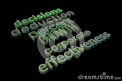 Abstract CGI typography, motivation related keywords cloud. Wallpaper for graphic design. 3D rendering. Stock Photo