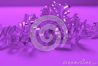 Background abstract CGI typography, yes & no keywords cloud for design, graphic resource. 3D rendering. Stock Photo