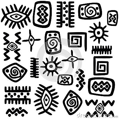 Background with African motifs Vector Illustration