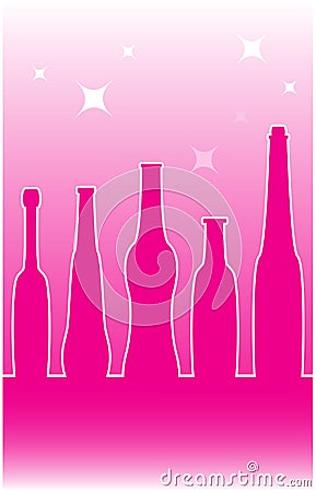 Background with alcohol bottles silhouette Vector Illustration