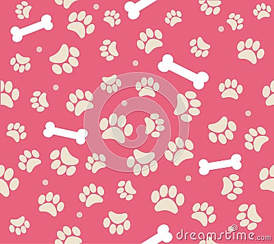 Background animal footprints vector illustration. Dog. Cat. Pet Vector Illustration