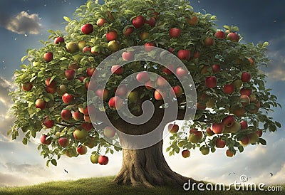 background apple tree : create 3d animation As Liam's intentions transformed, a wondrous sight unfolded before him Stock Photo