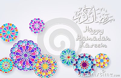 Background with Arabic Colorful Patterns Vector Illustration