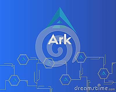 Background of ark cryptocurrency virtual payment Vector Illustration