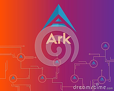 Background of ark cryptocurrency virtual payment Vector Illustration