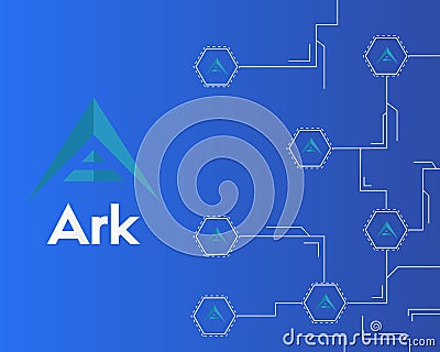 Background of ark cryptocurrency virtual payment Vector Illustration