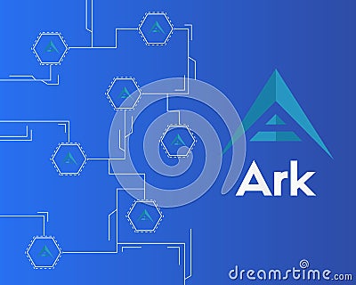 Background of ark cryptocurrency virtual payment Vector Illustration