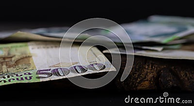 Background Armenian 5000 drams, Armenian Money, Wallpaper with Armenian money Stock Photo