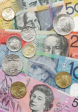 Australian currency background Editorial Stock Photo