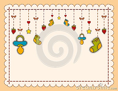 Background with baby icons Vector Illustration