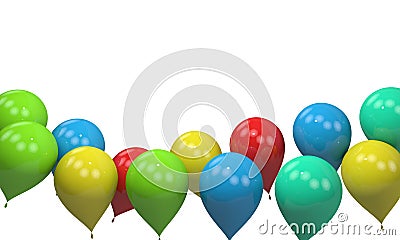 Background of balloons frame, 3d render Stock Photo