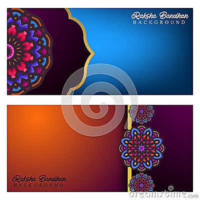 Background banner design with mandala ornament for Rakshabandhan festival Stock Photo