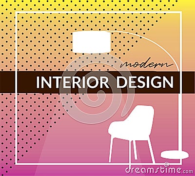 Nterior design logo sign cover. modern design vector illustration. graphic design 2018. trendy graphic. Vector Illustration