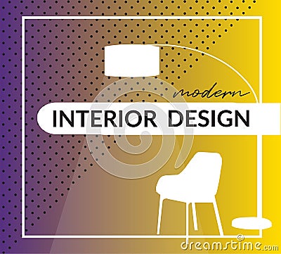 Nterior design logo sign cover. modern design vector illustration. graphic design 2018. trendy graphic. Vector Illustration