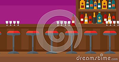 Background of bar counter. Vector Illustration