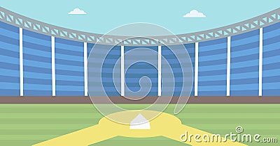 Background of baseball stadium. Vector Illustration