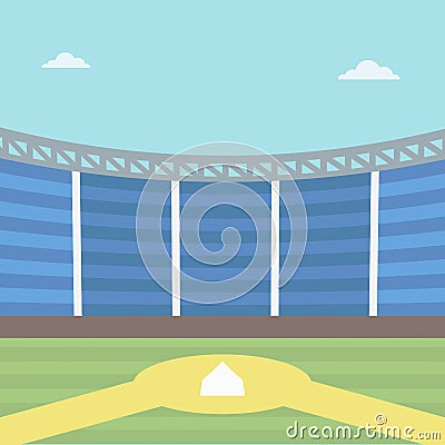 Background of baseball stadium. Vector Illustration