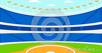 Background of baseball stadium. Vector Illustration