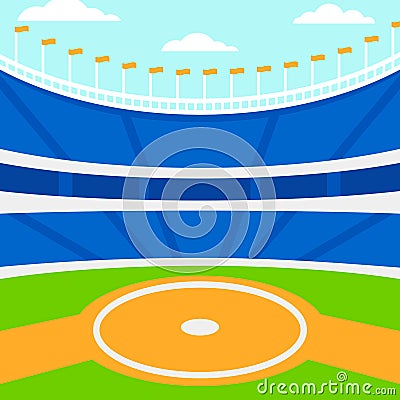 Background of baseball stadium. Vector Illustration