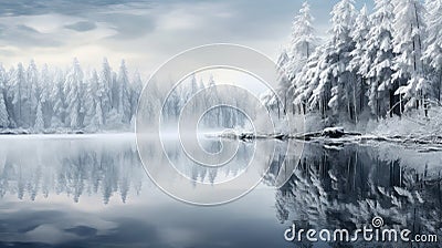 background beautiful white sky cold Cartoon Illustration