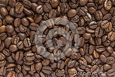 Black Roasted Coffee in Cereals. Brown color Stock Photo