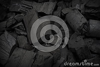 Black and shiny small pile coal Stock Photo