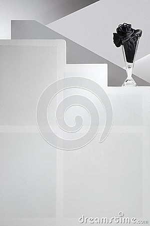 Background Black and white stairs glass Stock Photo
