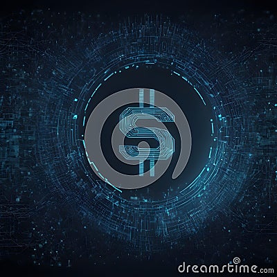 Background of blockchain technology, fintech, cryptocurrency, block chain network, and programming concept, abstract segwit Cartoon Illustration