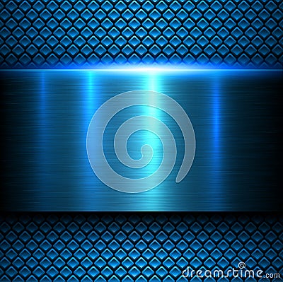 Background blue metal texture Vector Illustration