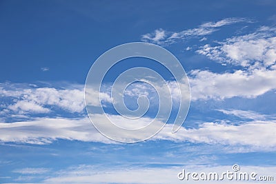 background of blue sky and more white clouds Stock Photo