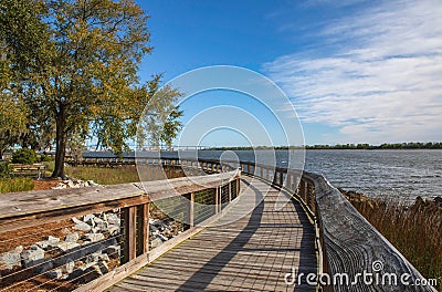 Boardwalk Riverfront Park Charleston South Carolina Stock Photo