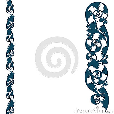 Background border pattern, silhouette design plant ornament Vector Illustration