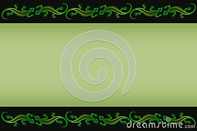 background with a border of patterned lizards Stock Photo