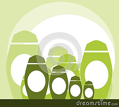 Background with bottles of beauty creams Vector Illustration