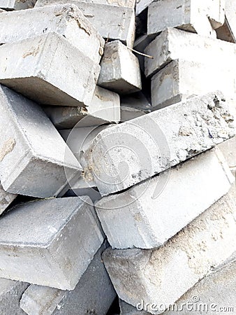 Background bricks. Construction Materials. Photo heap. Gray texture, stone Stock Photo