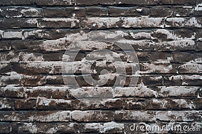 Background of bricks under a thin layer of painted faded putty Stock Photo