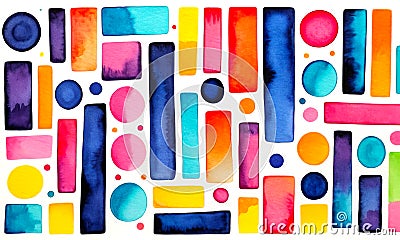 Background with bright colorful shapes, abstract concentric multicolor pattern Stock Photo