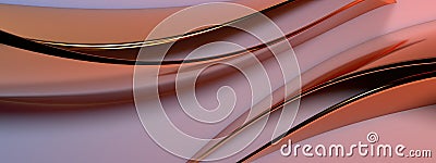 A background of a bronze metallic Elegant and Modern 3D Rendering image where delicate Bezier curves look attractive with Cartoon Illustration