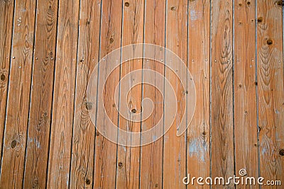 Background of brown boards with knots hammered nails Stock Photo
