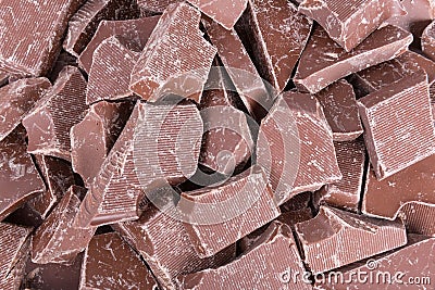 Background of brown chocolate pieces Stock Photo