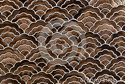 Background of brown gold japanese style wave pattern teture Stock Photo
