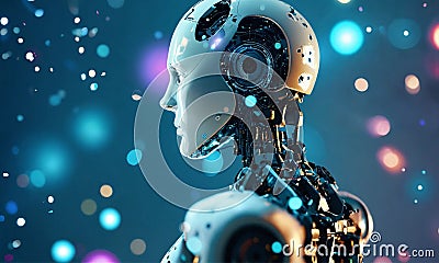 background with bubbles. background with artificial intelligence. Card temp Stock Photo